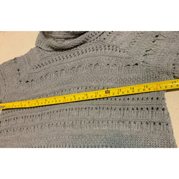 Nordstroms Cotton Emporium Sweater Womens Size Small Grey Knit Tunic Turtleneck - Picture 8 of 10
